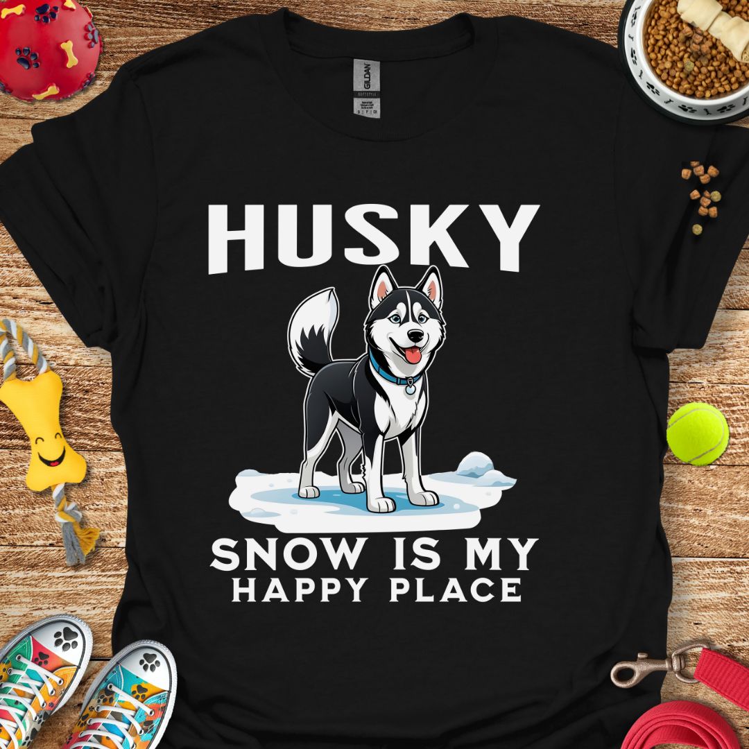 Husky Snow is My Happy Place T-Shirt