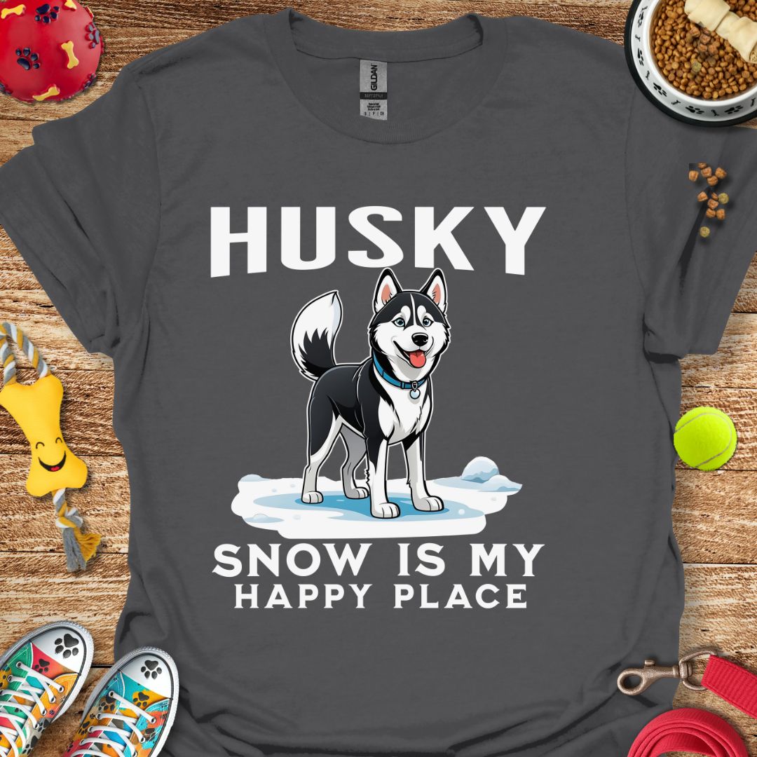 Husky Snow is My Happy Place T-Shirt
