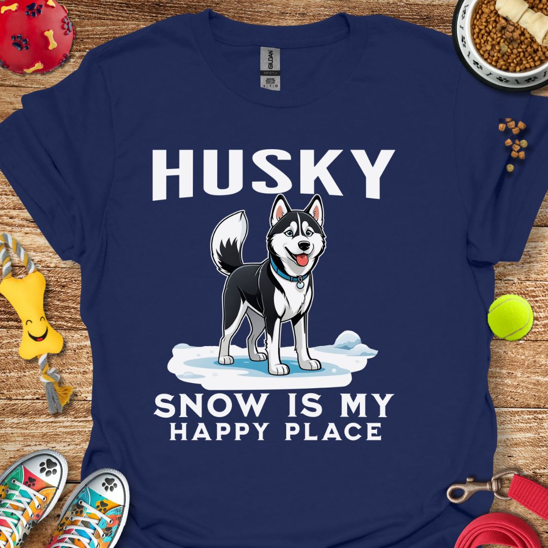 Husky Snow is My Happy Place T-Shirt
