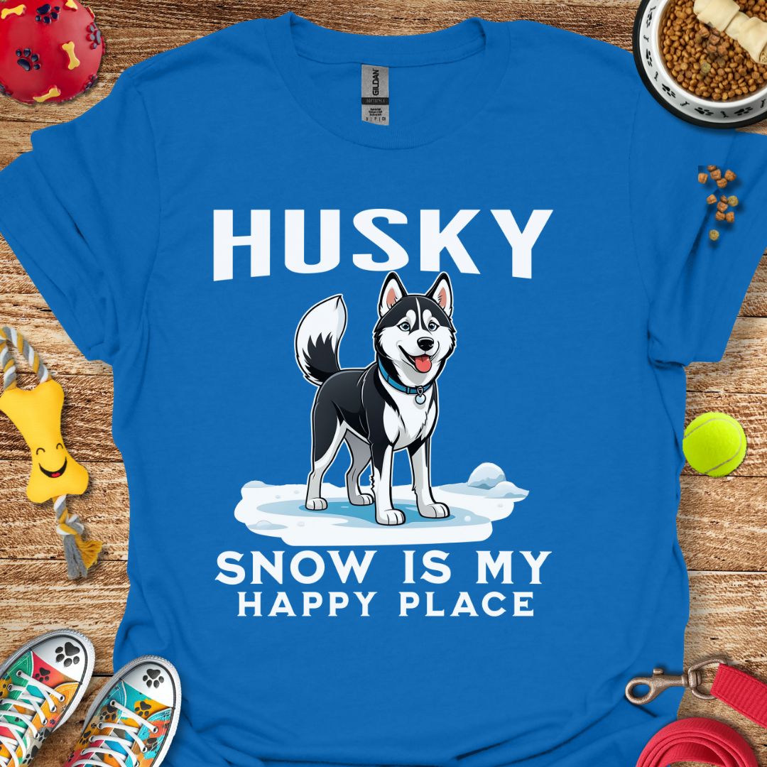 Husky Snow is My Happy Place T-Shirt