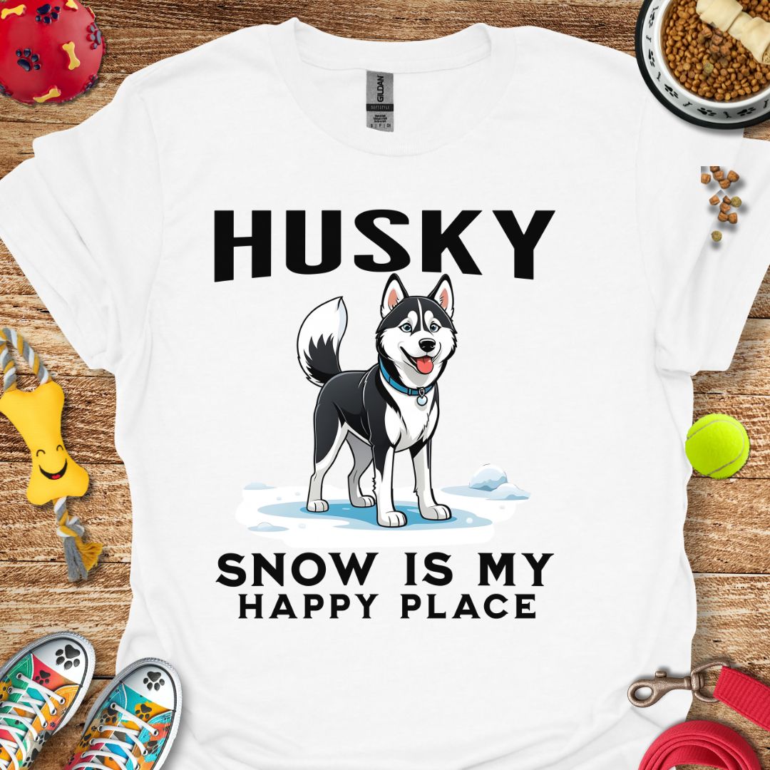 Husky Snow is My Happy Place T-Shirt