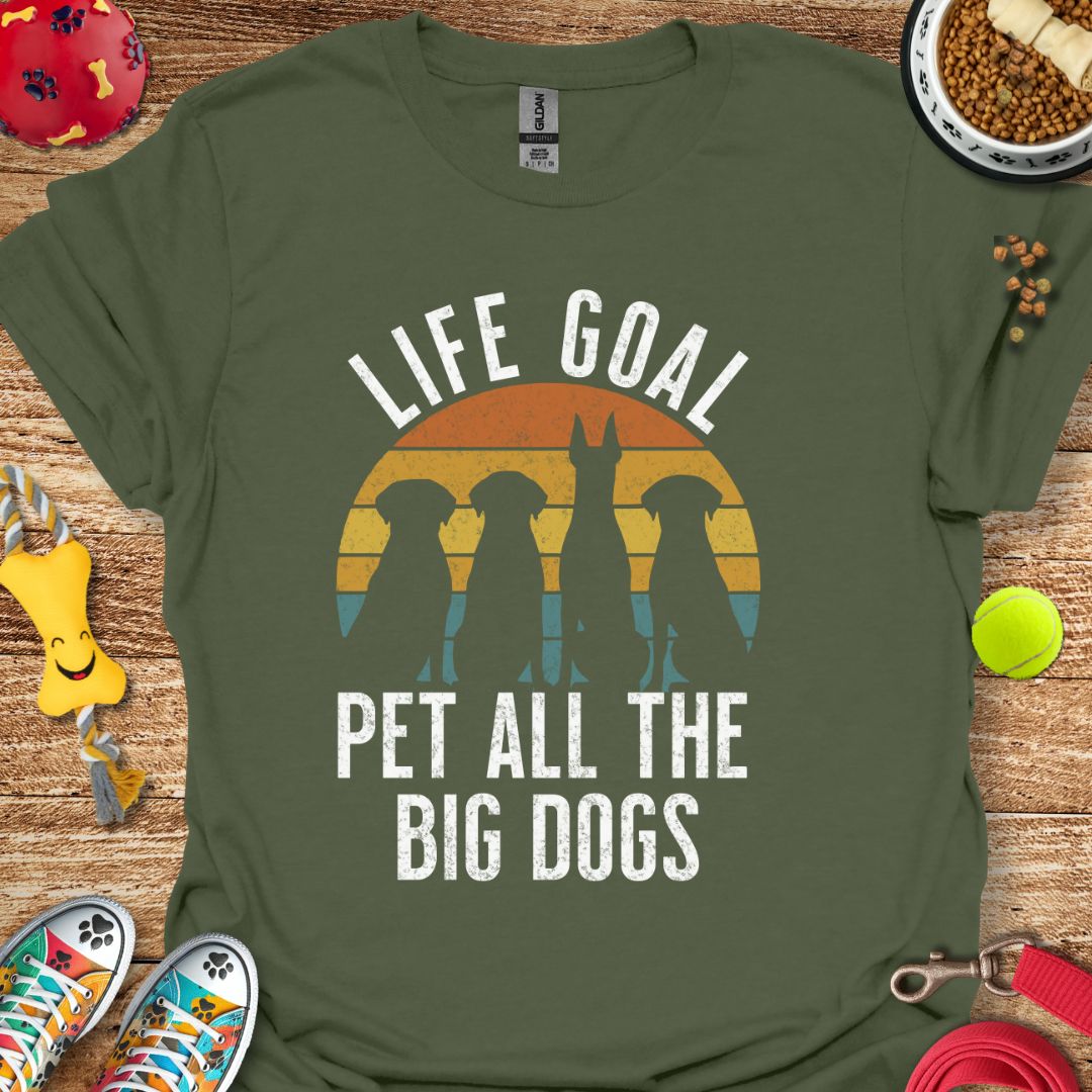 Life Goal Retro Sunset Big Dogs T-Shirt