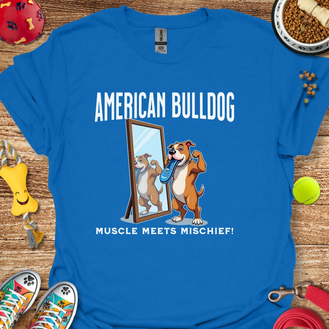 American Bulldog Muscle Meets Mischief T-Shirt