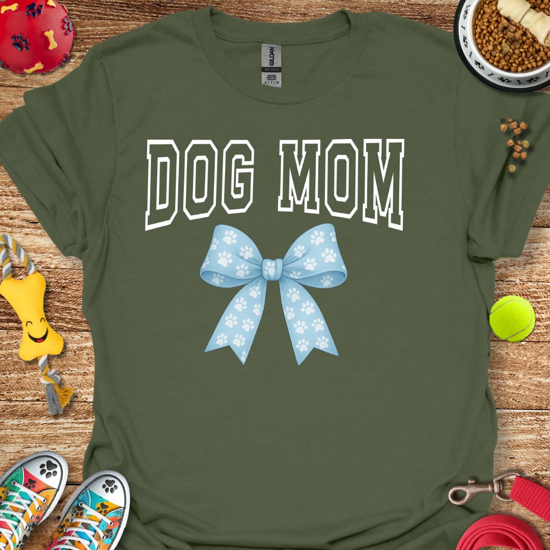 Dog Mom Blue Coquette T-Shirt