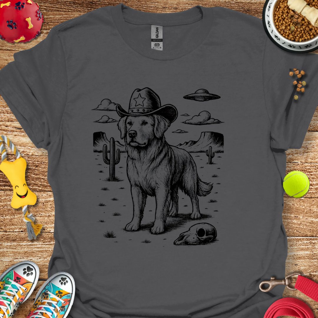 Western Golden Retriever UFO T-Shirt