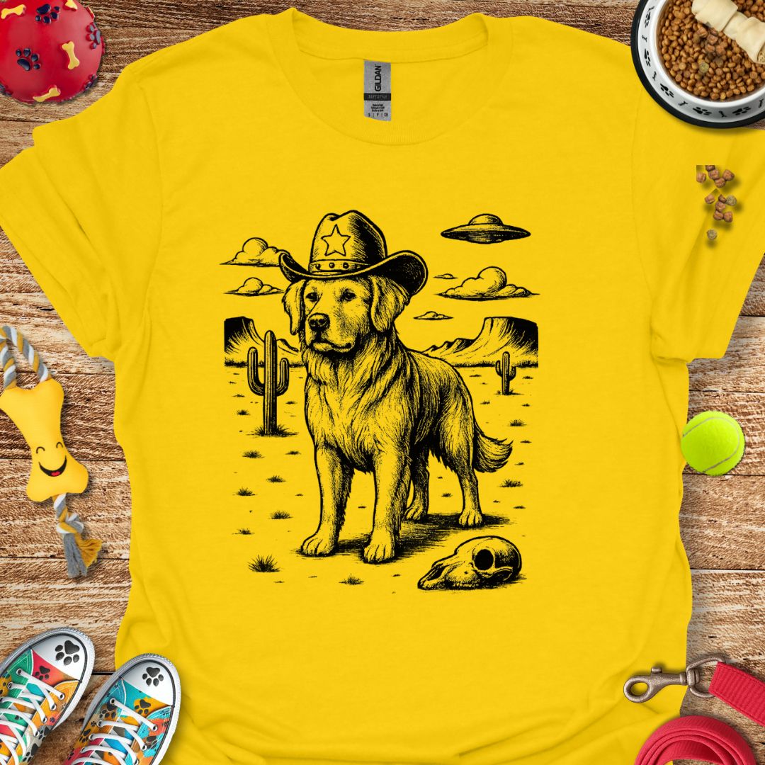 Western Golden Retriever UFO T-Shirt