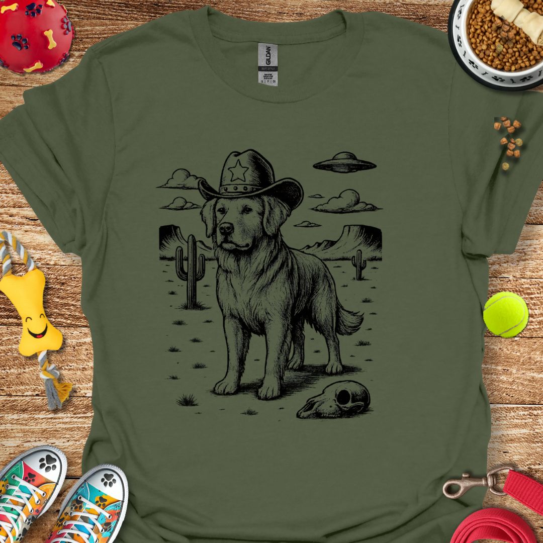 Western Golden Retriever UFO T-Shirt