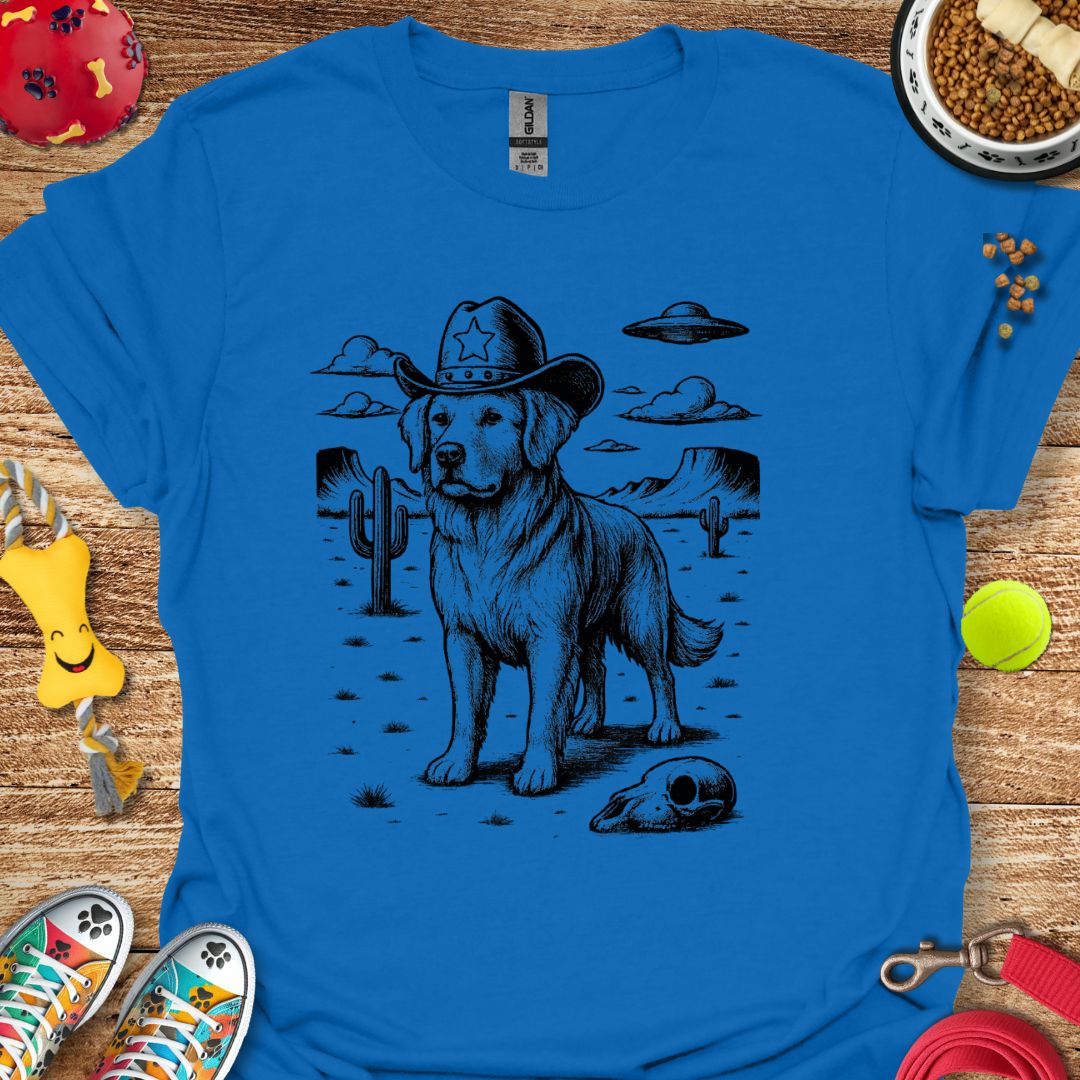 Western Golden Retriever UFO T-Shirt