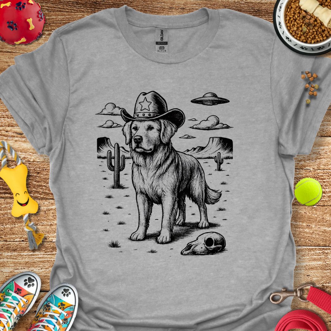 Western Golden Retriever UFO T-Shirt
