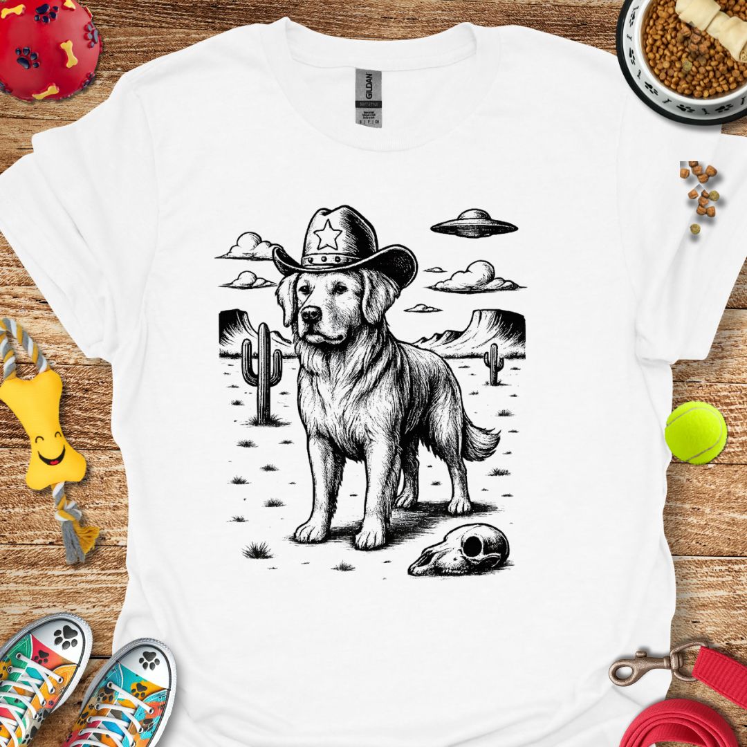 Western Golden Retriever UFO T-Shirt