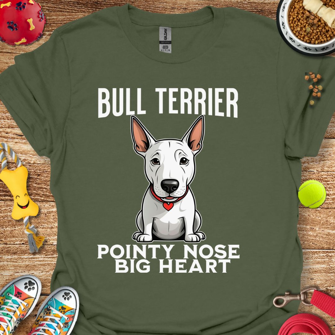 Bull Terrier Pointy Nose Big Heart T-Shirt