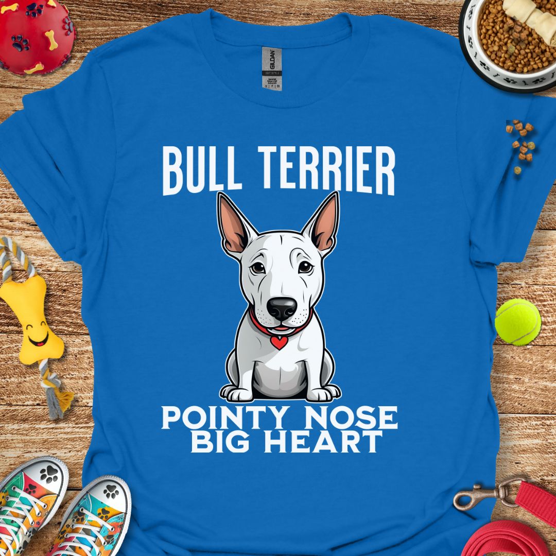 Bull Terrier Pointy Nose Big Heart T-Shirt