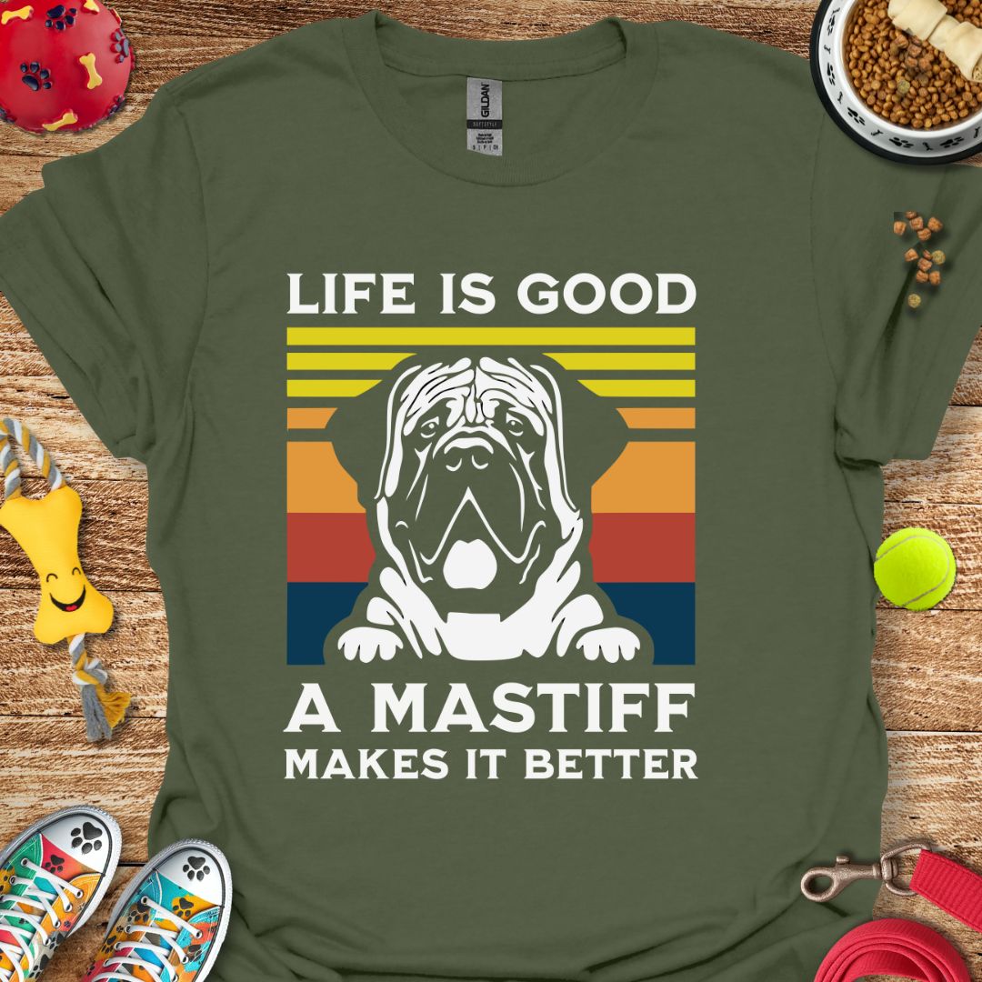 Life is Good Mastiff T-Shirt