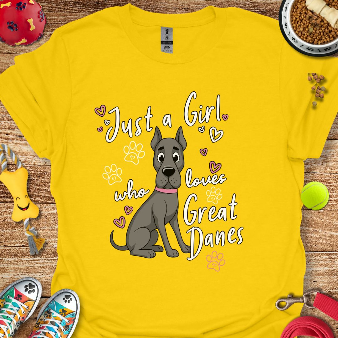 Just A Girl Great Dane T-Shirt