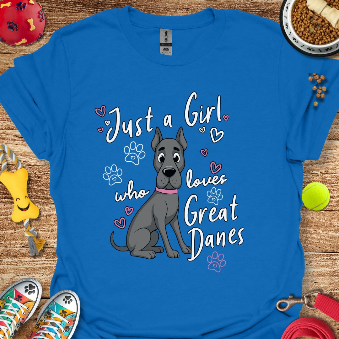 Just A Girl Great Dane T-Shirt
