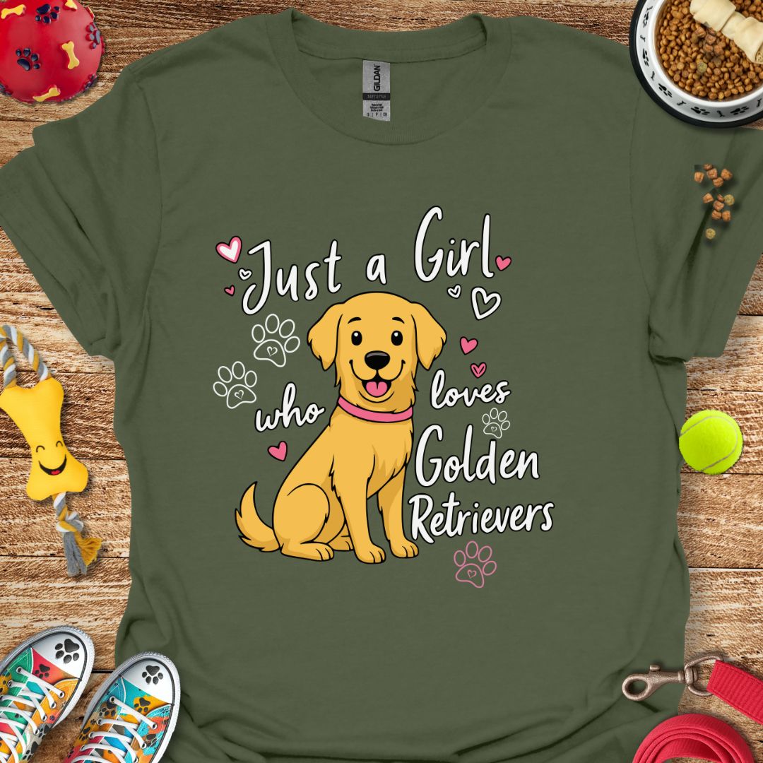 Just A Girl Golden Retriever T-Shirt