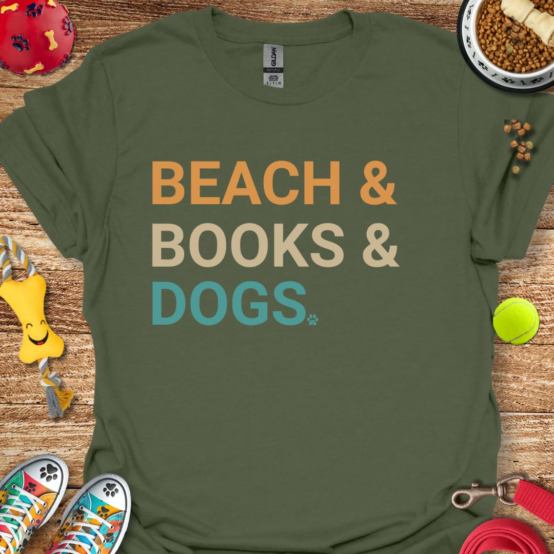 Beach Books Dogs T-Shirt