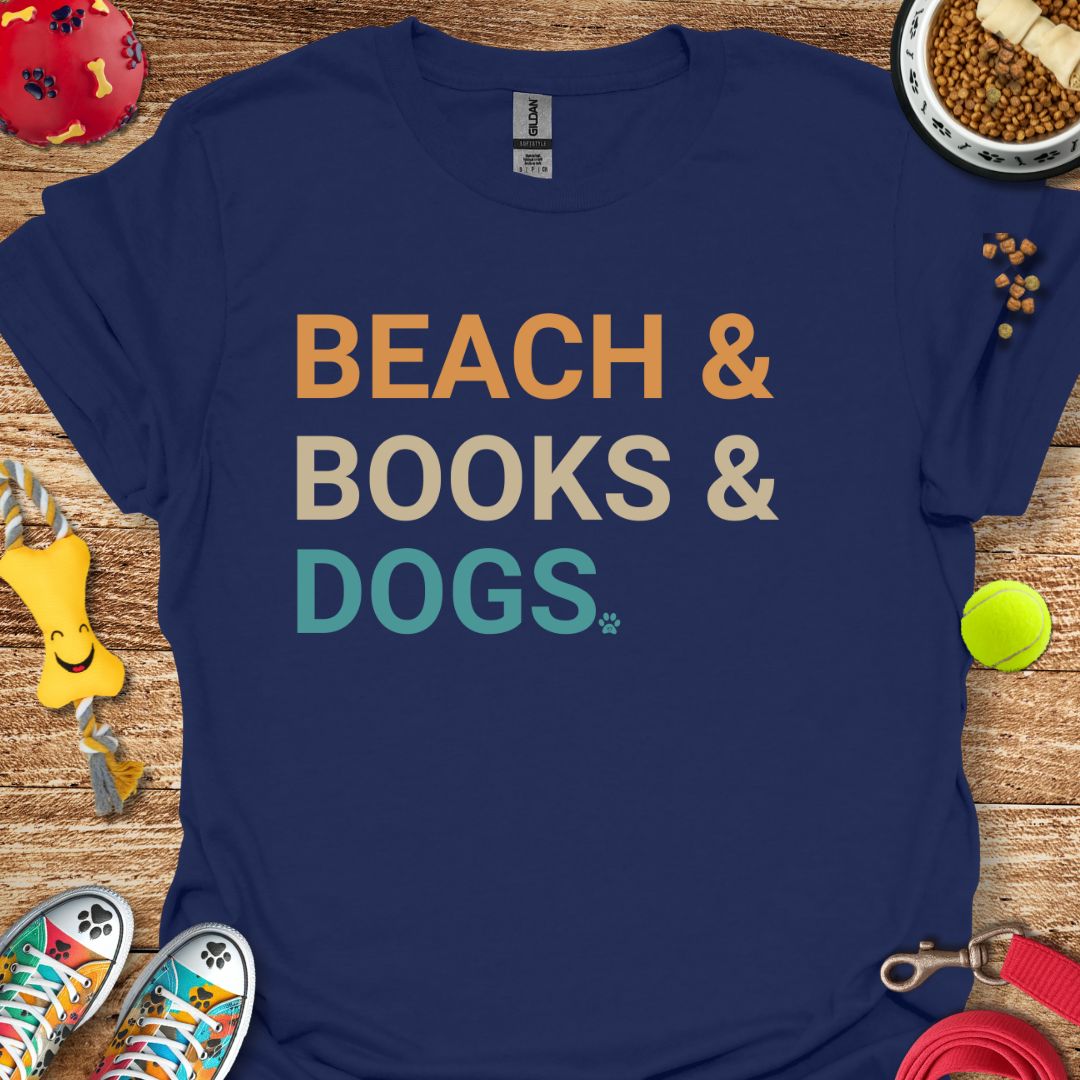 Beach Books Dogs T-Shirt