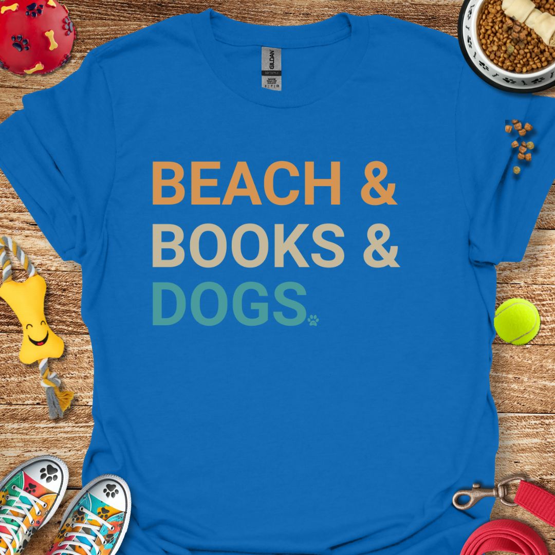 Beach Books Dogs T-Shirt