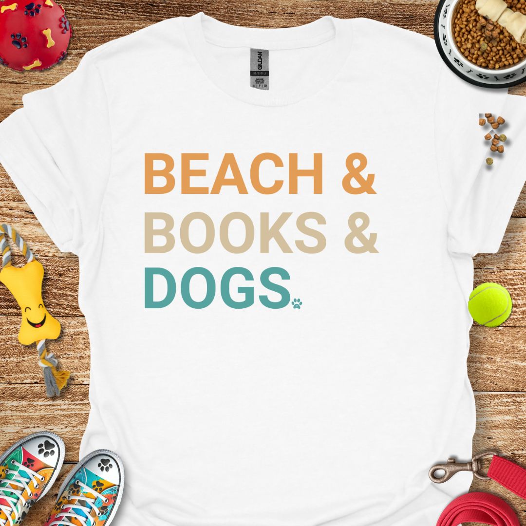 Beach Books Dogs T-Shirt