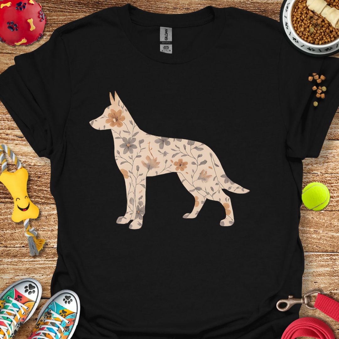 Flower German Shepherd T-Shirt