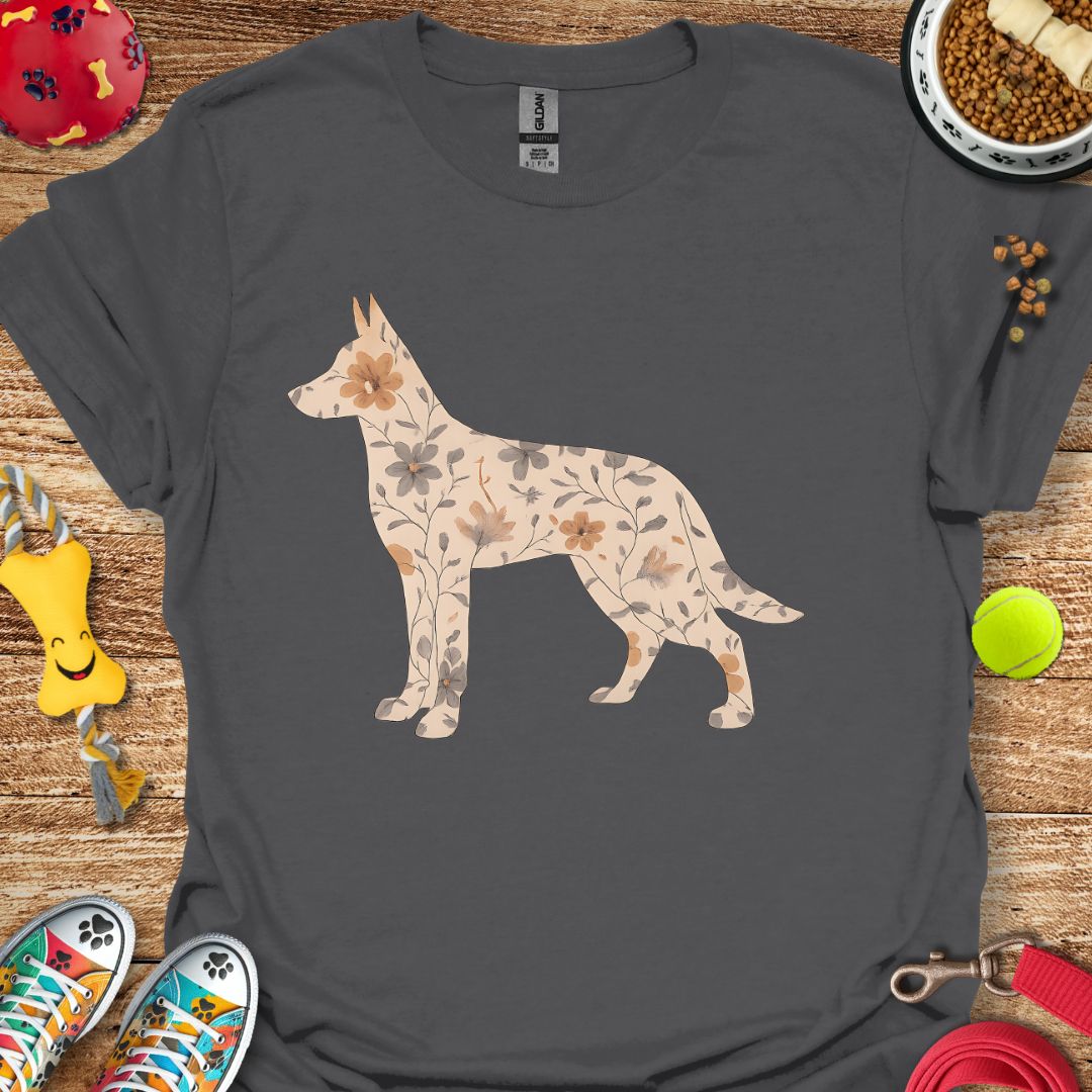 Flower German Shepherd T-Shirt