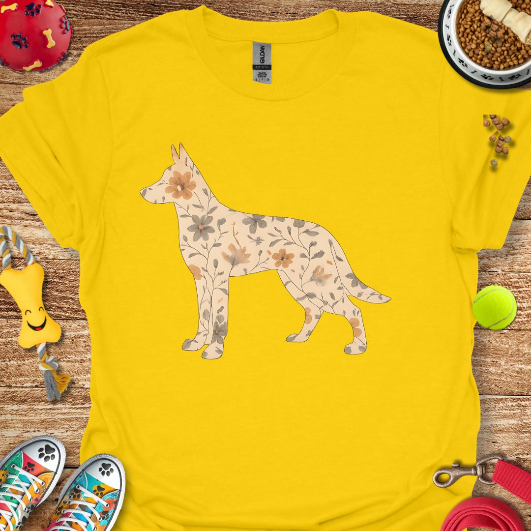 Flower German Shepherd T-Shirt
