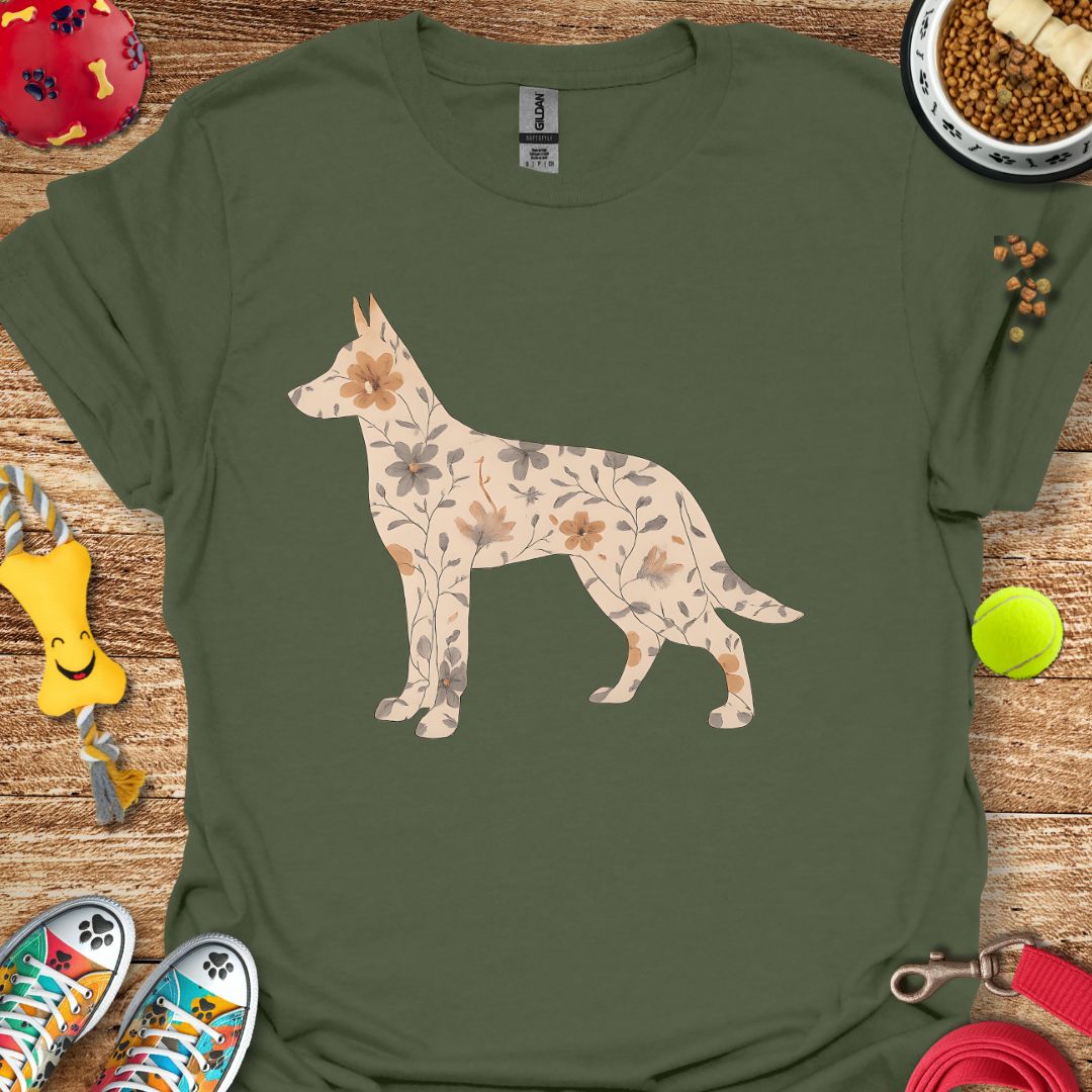 Flower German Shepherd T-Shirt