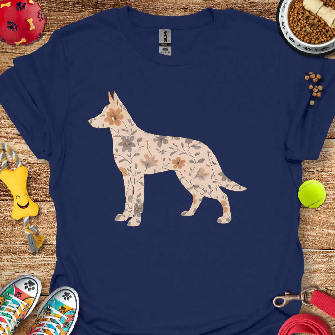 Flower German Shepherd T-Shirt