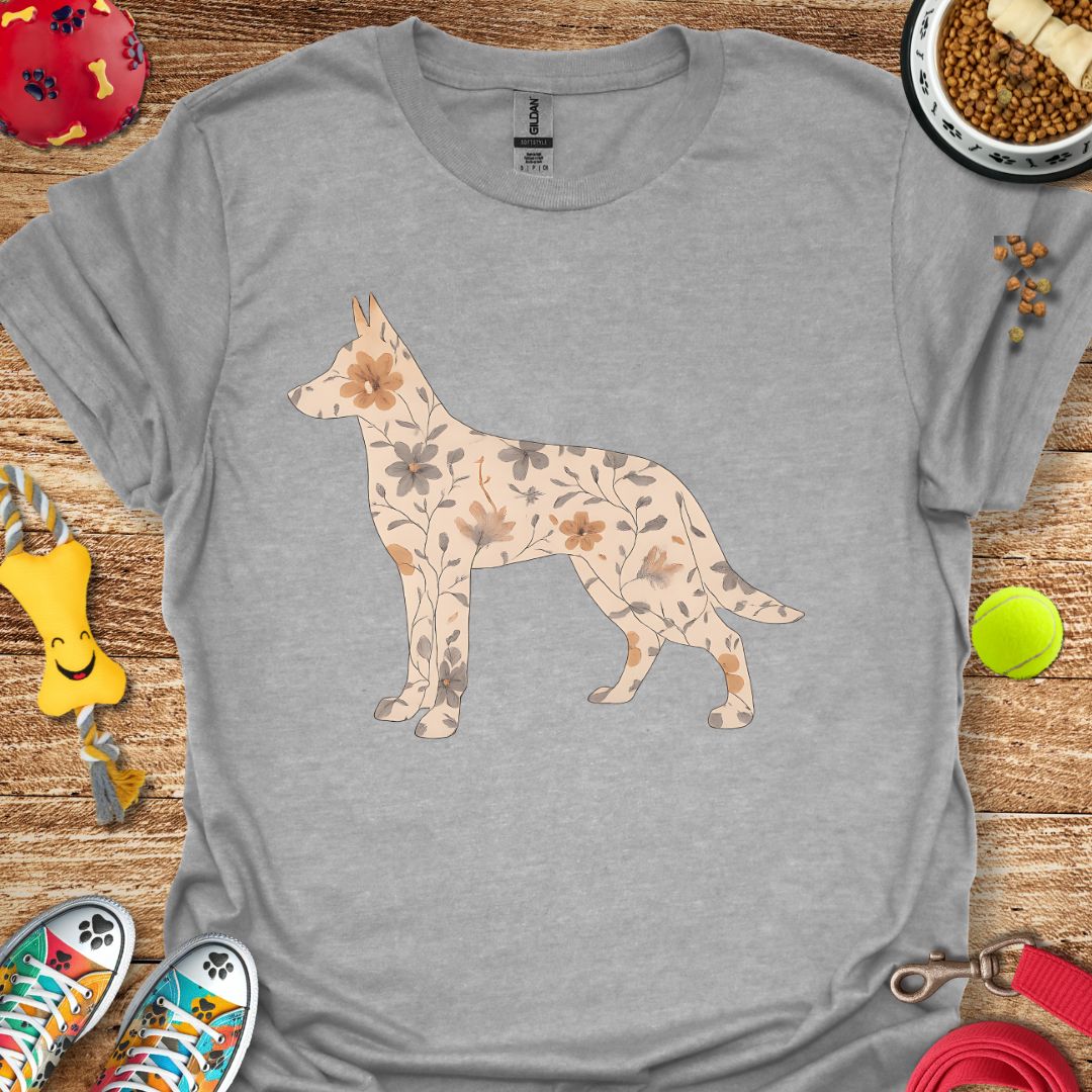 Flower German Shepherd T-Shirt