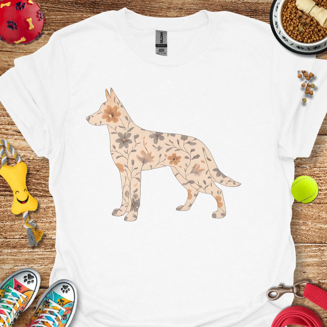Flower German Shepherd T-Shirt