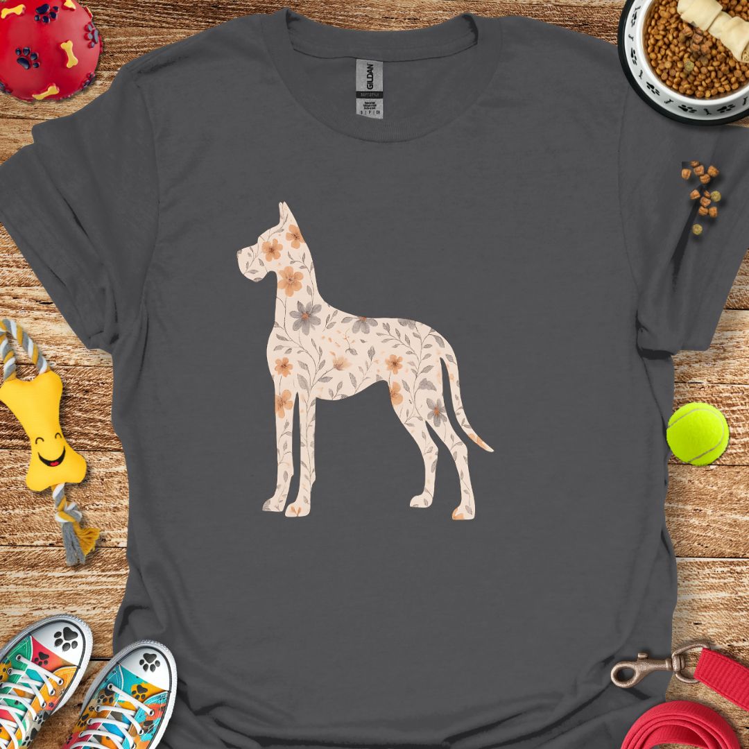 Flower Great Dane T-Shirt