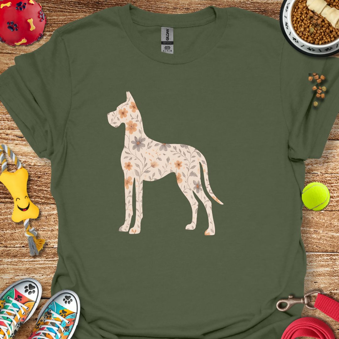 Flower Great Dane T-Shirt