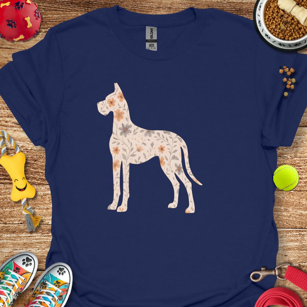 Flower Great Dane T-Shirt