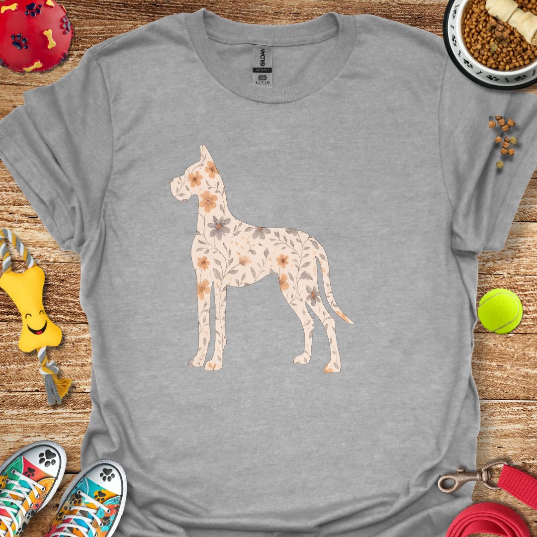 Flower Great Dane T-Shirt