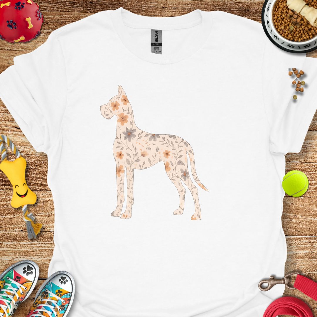 Flower Great Dane T-Shirt