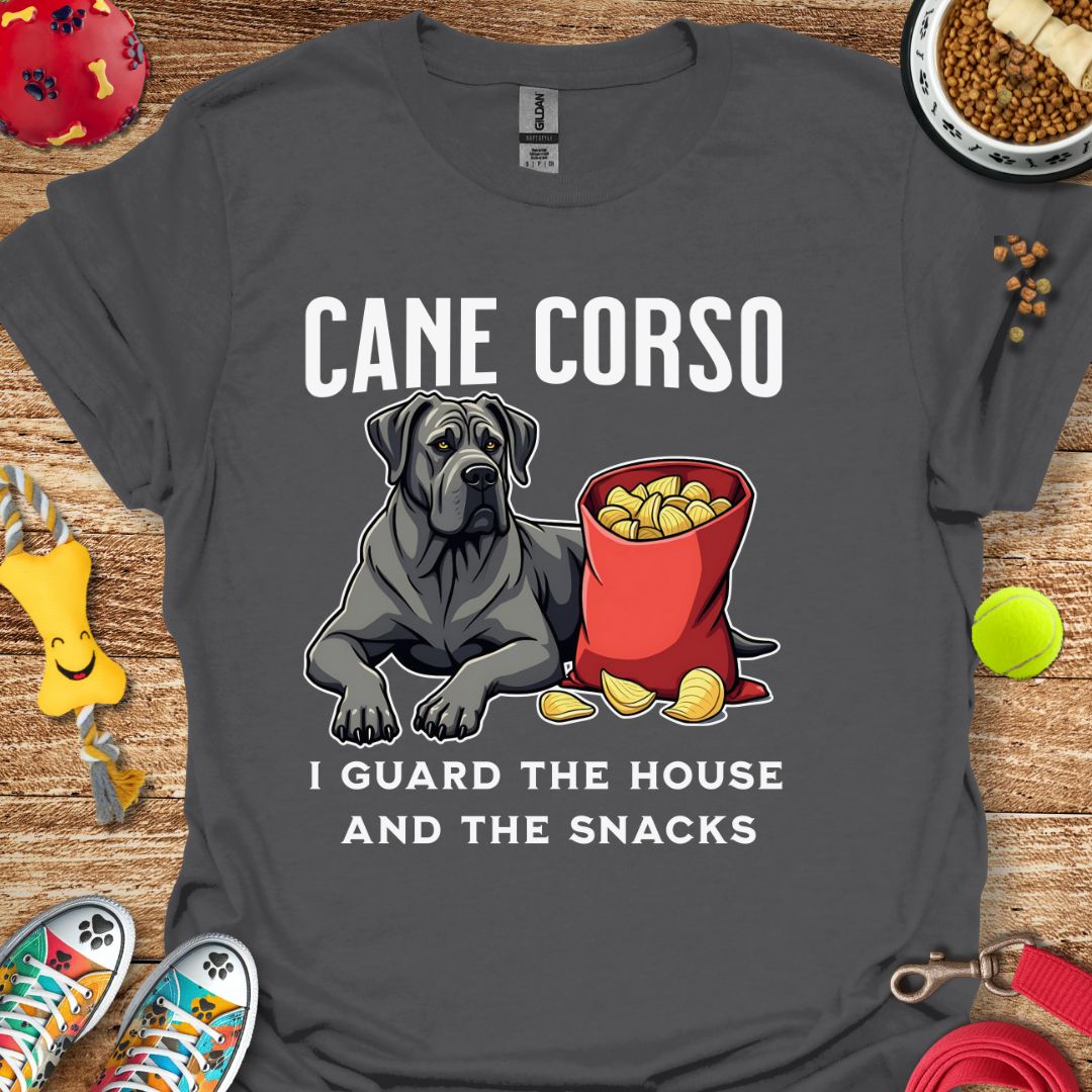 Cane Corso Guarding House and Snacks T-Shirt