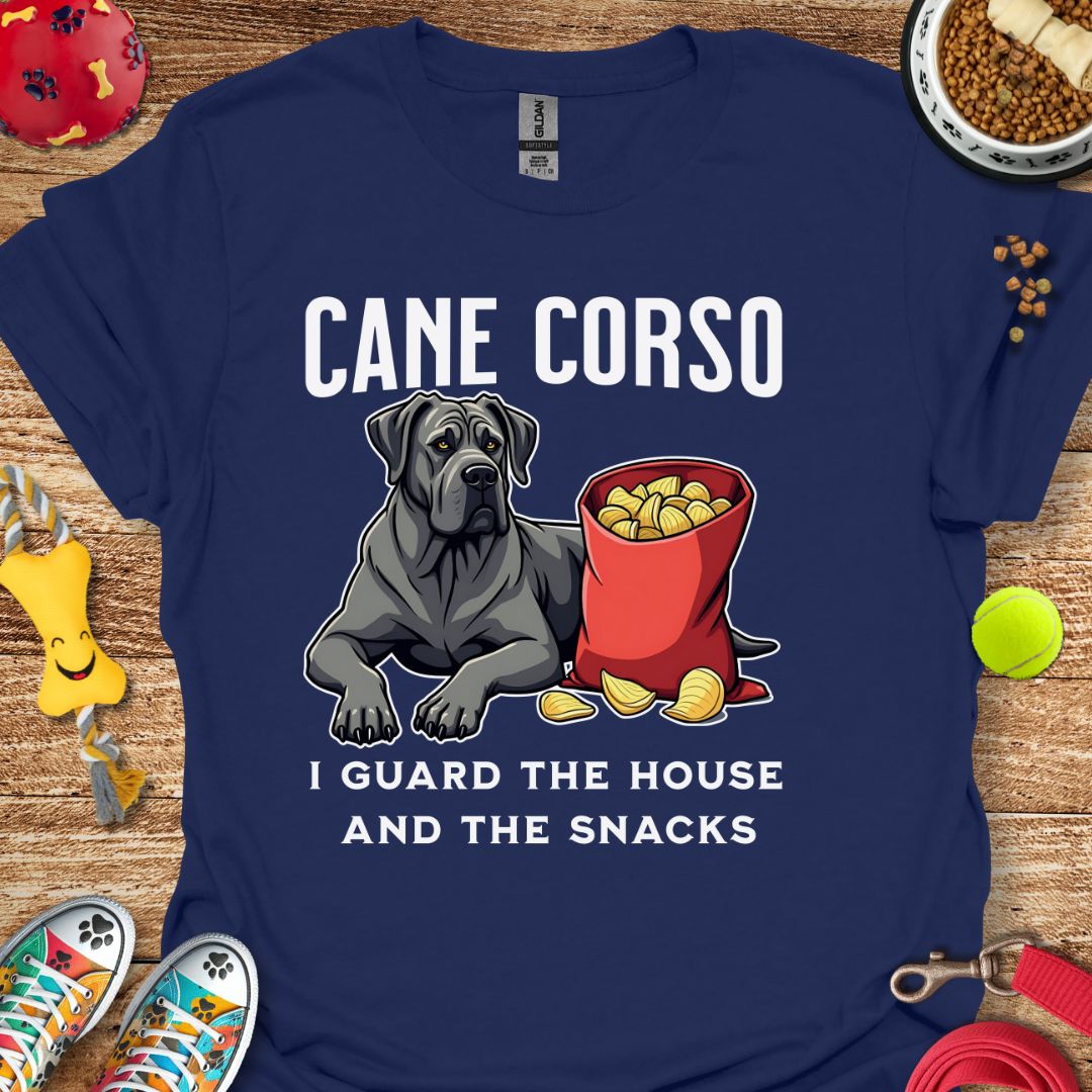 Cane Corso Guarding House and Snacks T-Shirt
