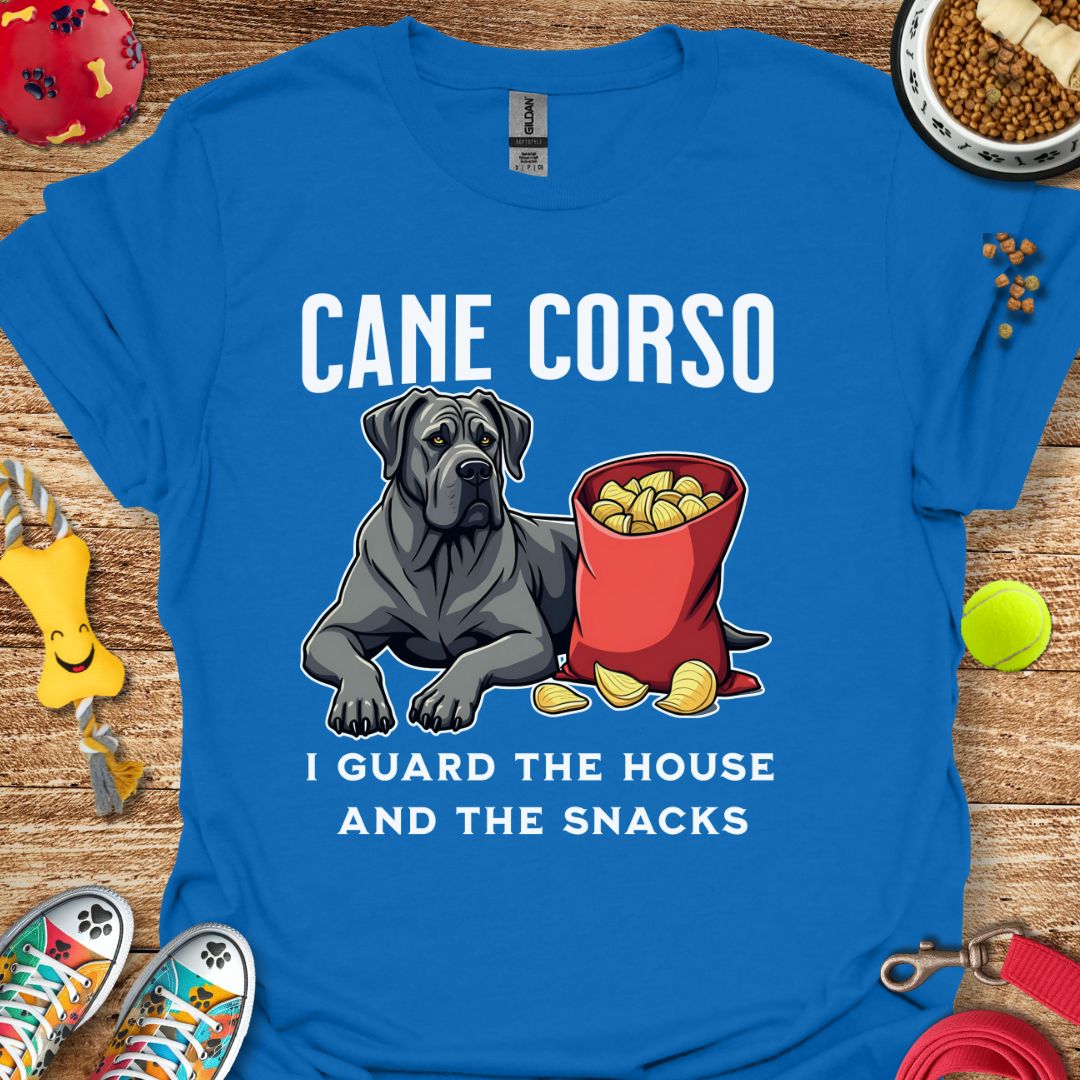 Cane Corso Guarding House and Snacks T-Shirt