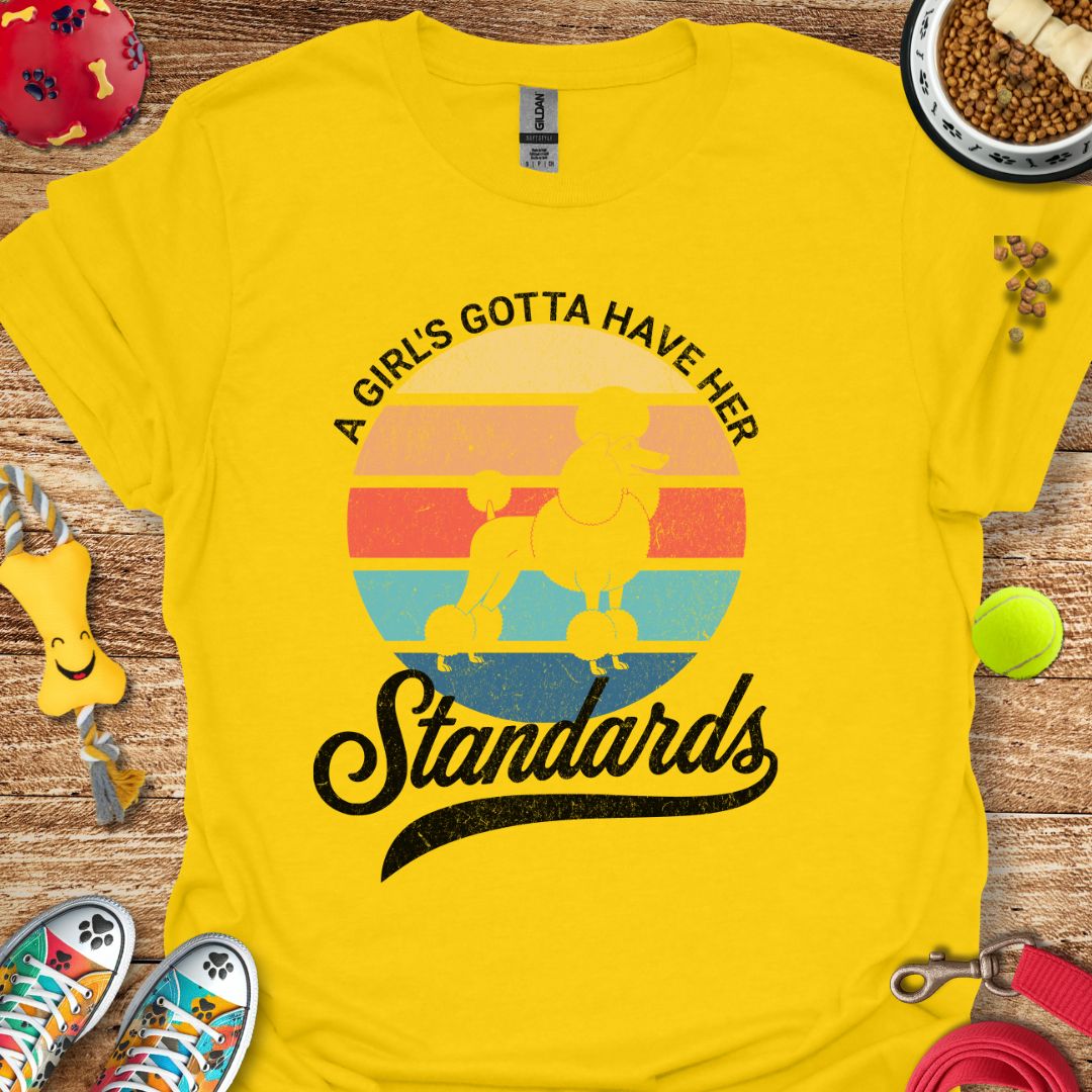 A Girl and Her Standards (Poodle) distressed T-Shirt