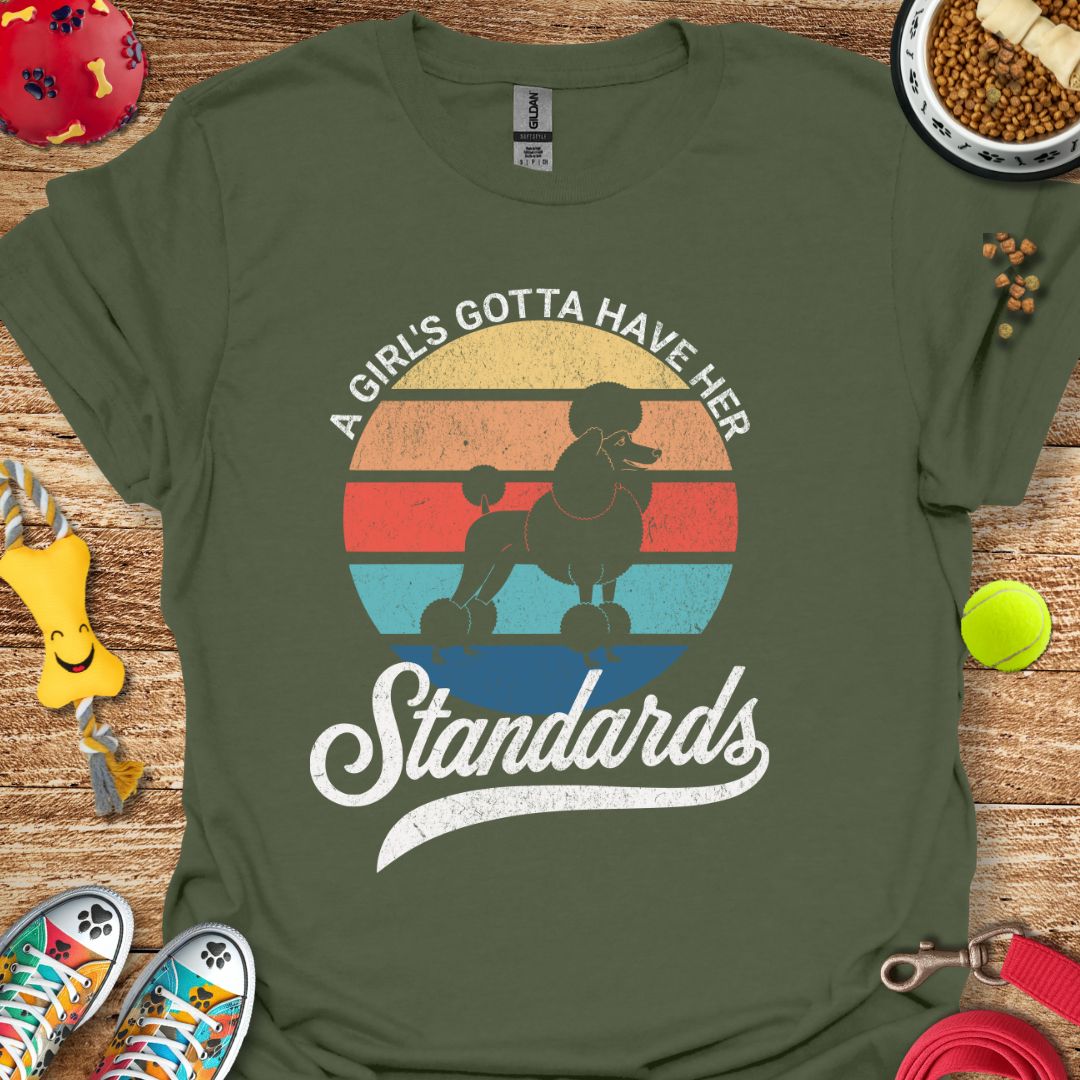 A Girl and Her Standards (Poodle) distressed T-Shirt
