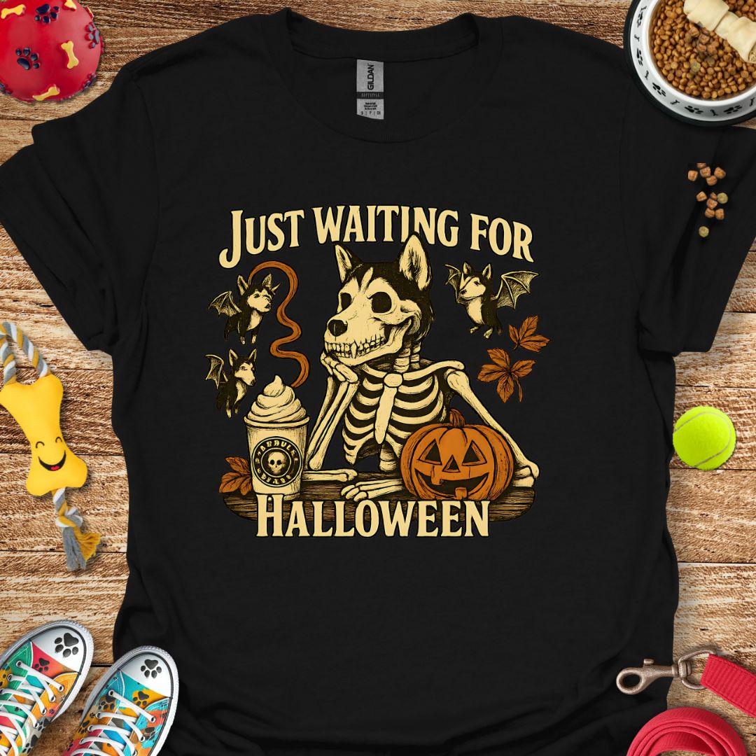 Just Waiting for Halloween Husky T-Shirt