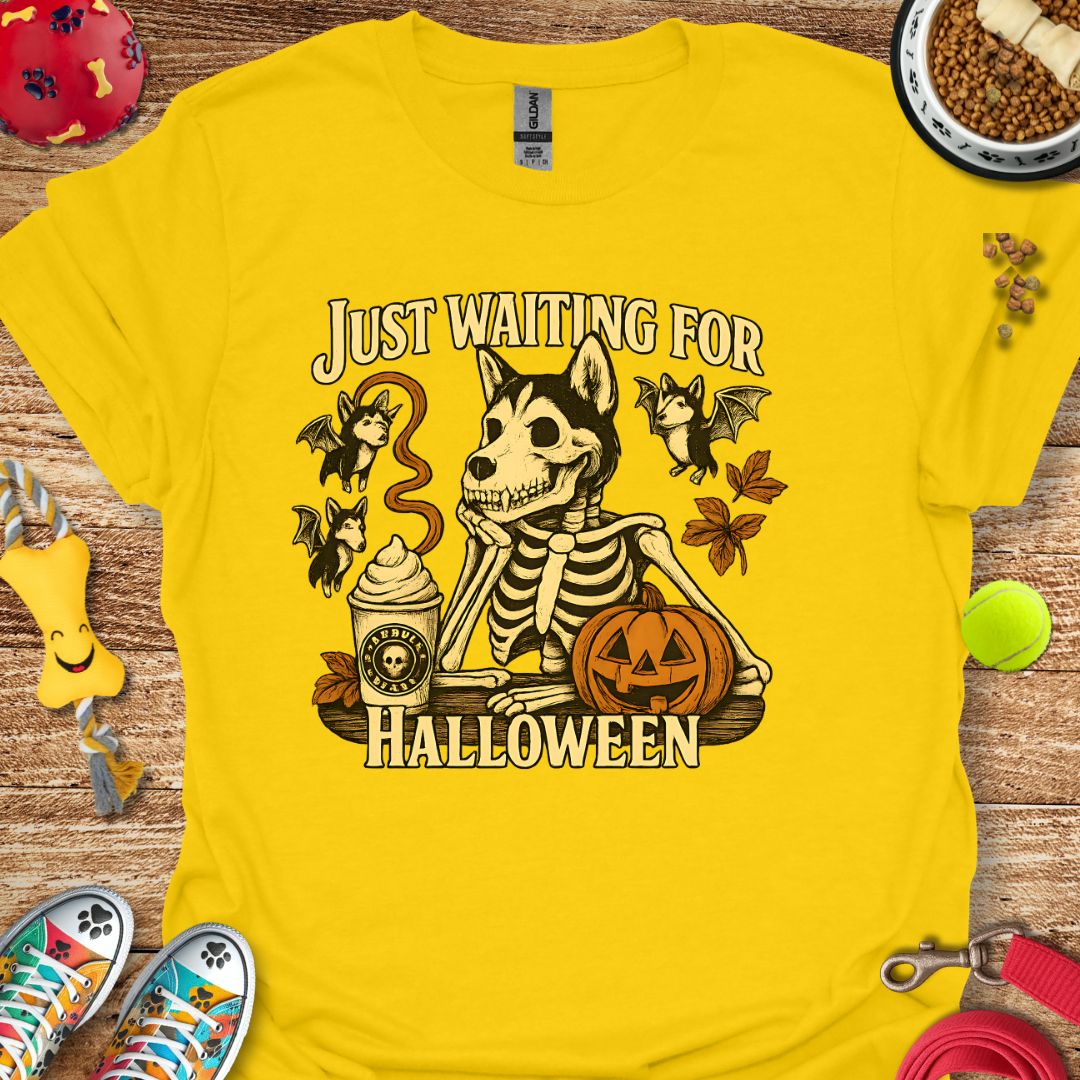 Just Waiting for Halloween Husky T-Shirt