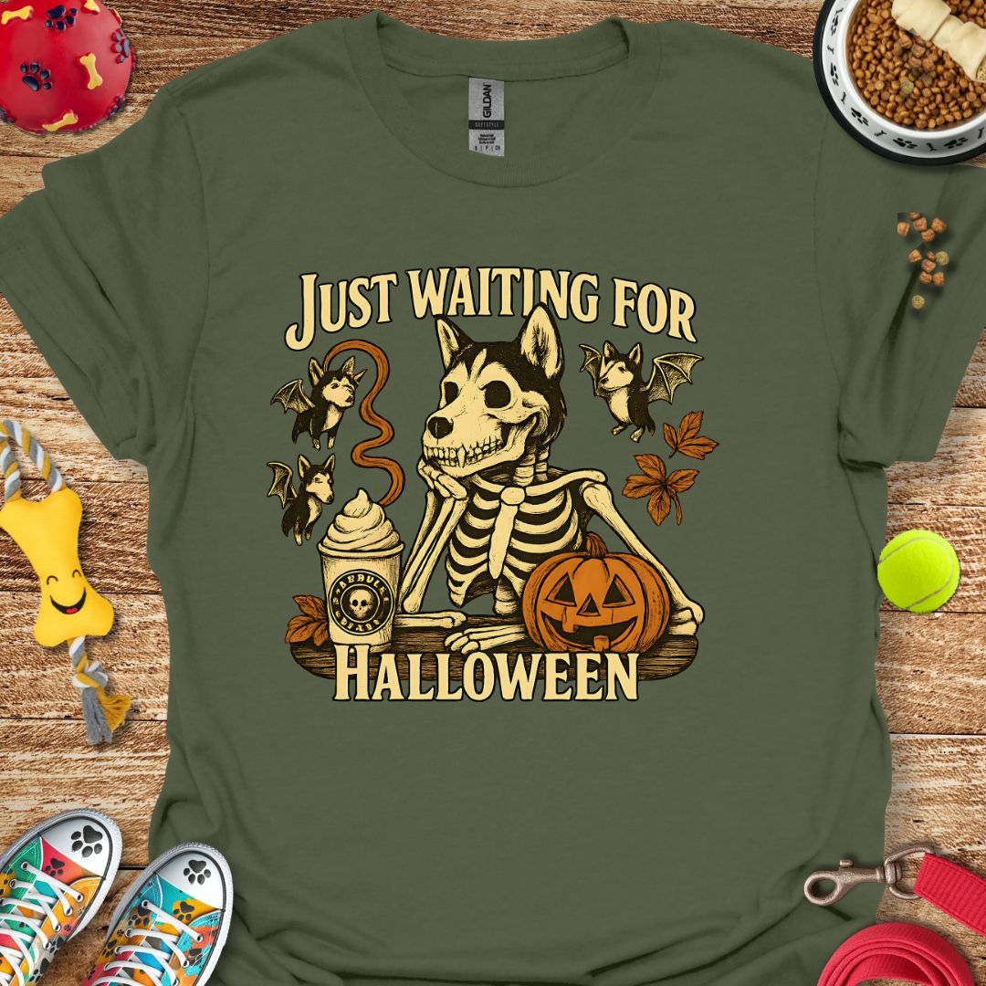 Just Waiting for Halloween Husky T-Shirt