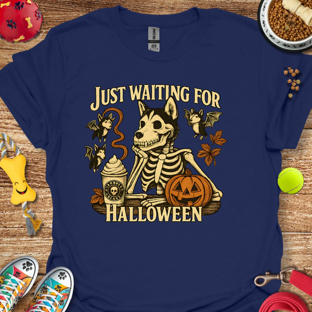 Just Waiting for Halloween Husky T-Shirt