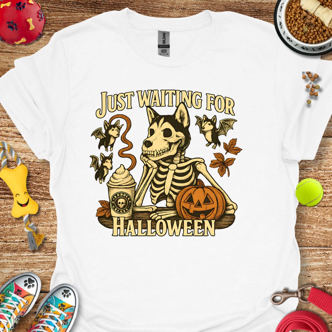Just Waiting for Halloween Husky T-Shirt