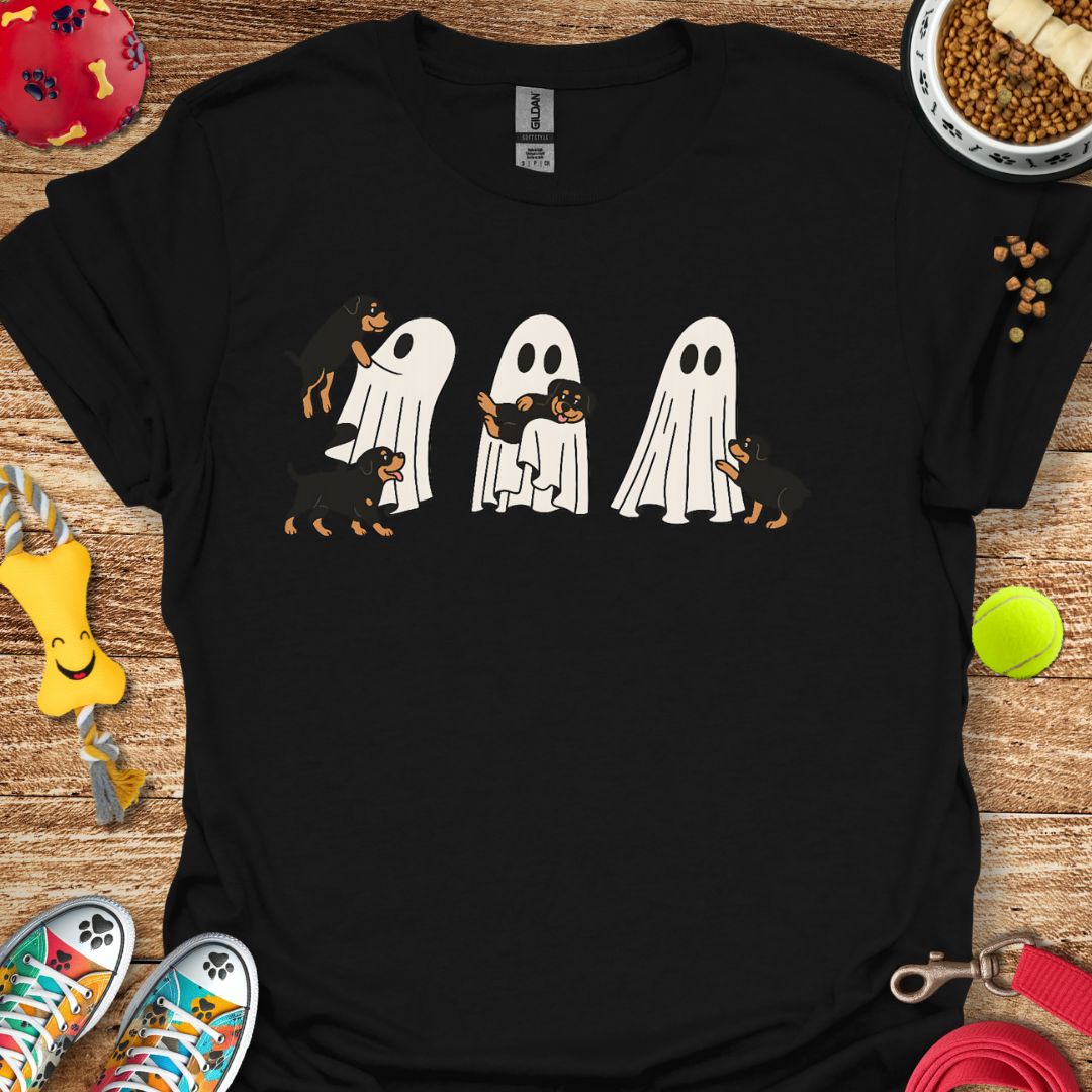 Ghost with Rottweiler Pups T-Shirt