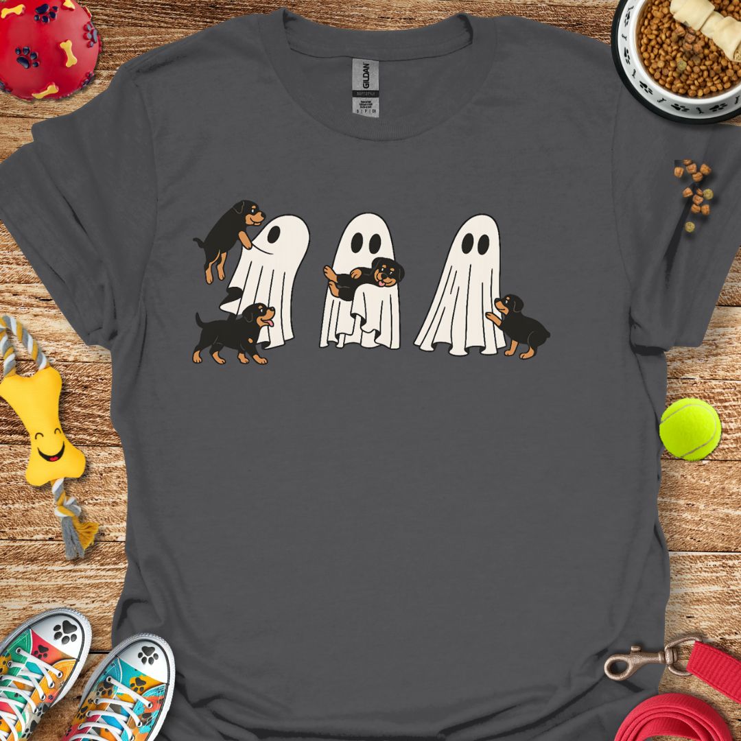 Ghost with Rottweiler Pups T-Shirt