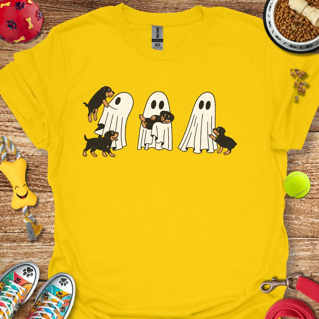 Ghost with Rottweiler Pups T-Shirt