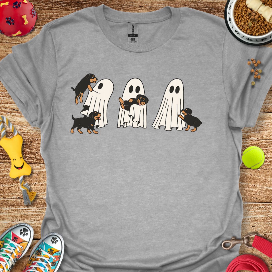 Ghost with Rottweiler Pups T-Shirt